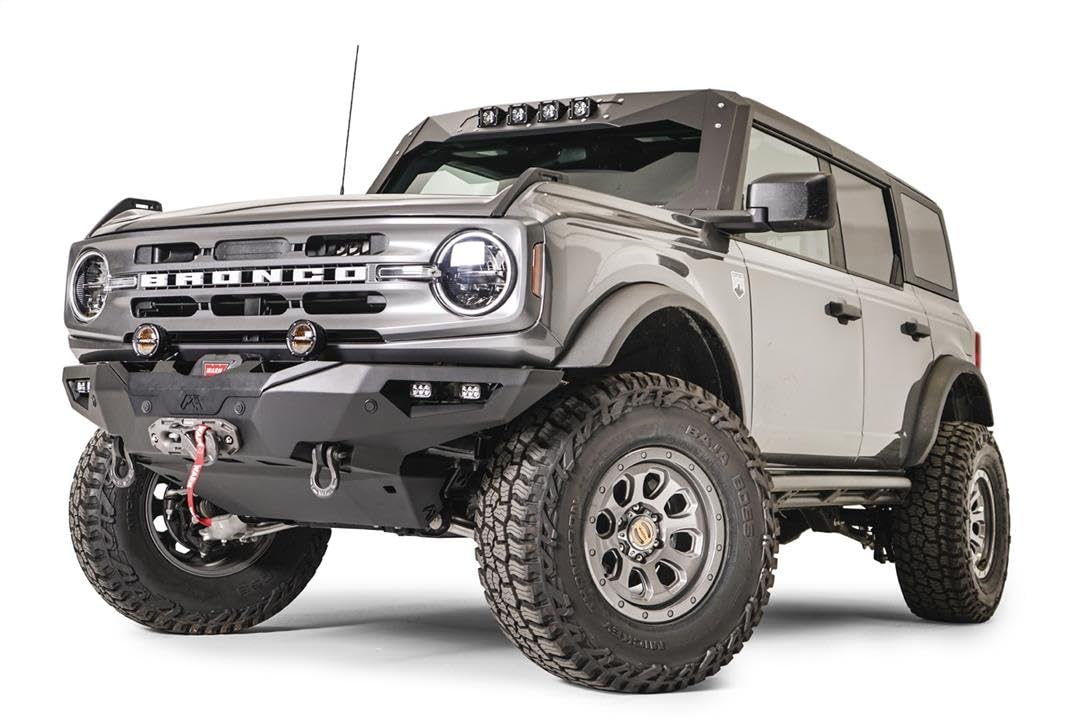 Fab Fours Fb21-F5251-1 Lifestyle Winch Front Bumper Fits 21-23 Ford Bronco - 2 Stage Black Powder Coated - W/No Guard