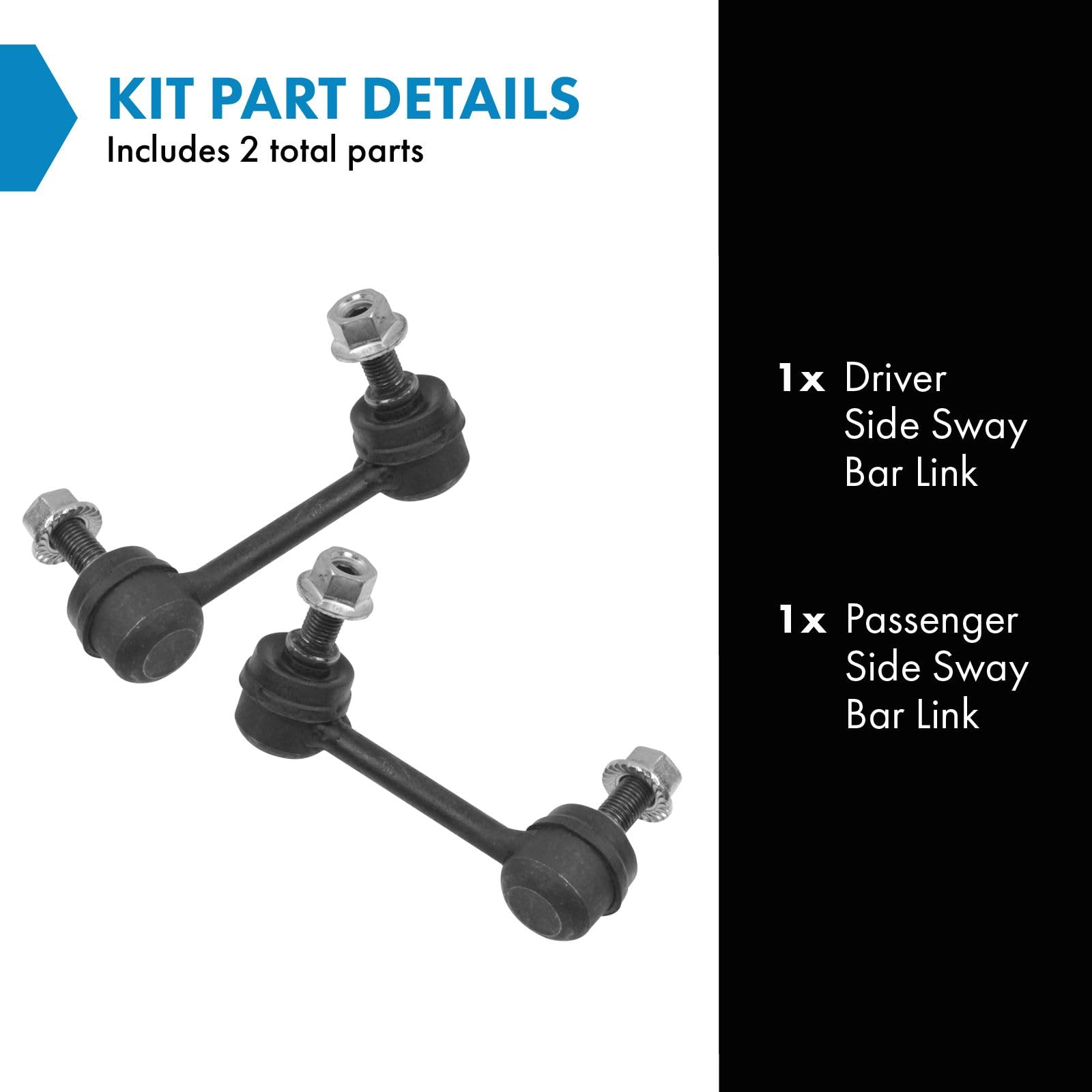 Trq Driver & Passenger Side Sway Bar Stabilizer Link Set Compatible With 2003-2011 Honda Element 1997-2001 Prelude 2003-2007 Nis