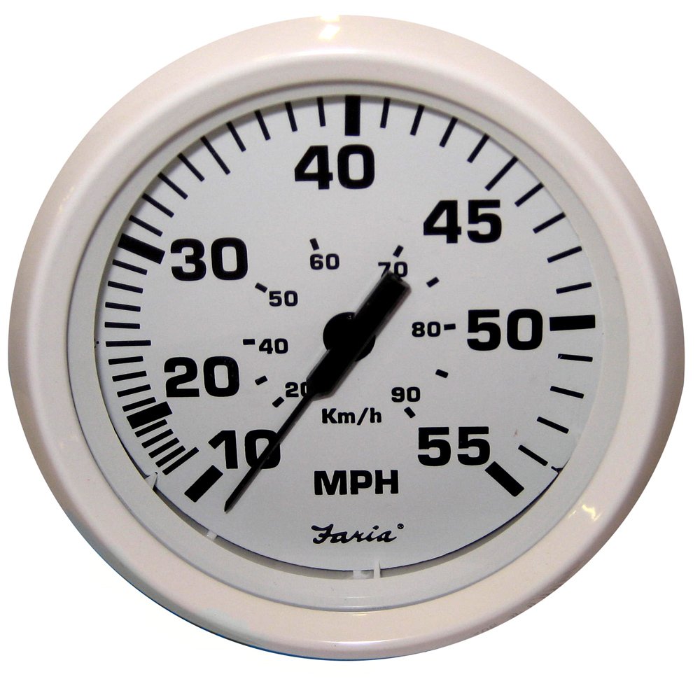 Faria 33112 Dress White Speedometer 55 Mp