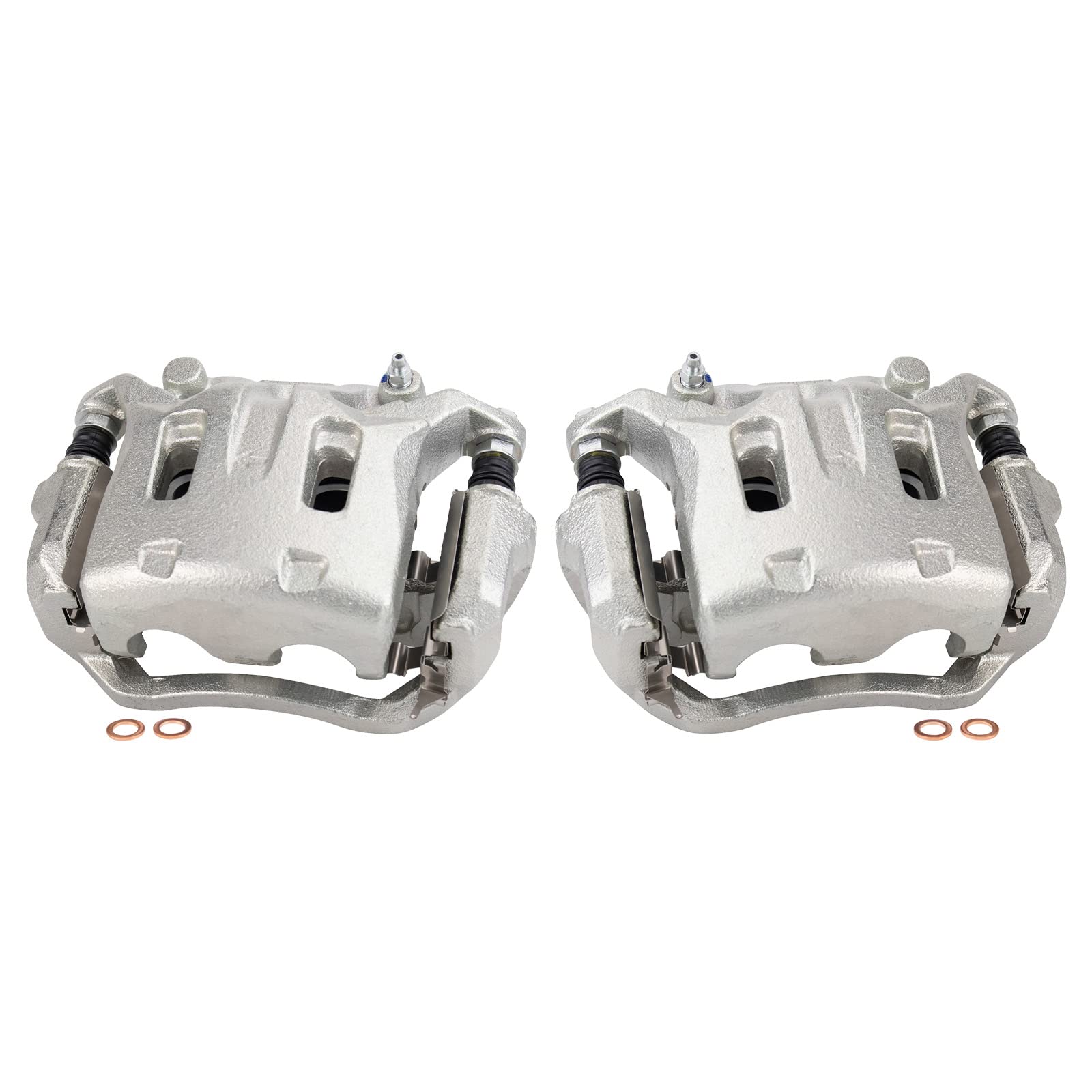 Trq Front Brake Caliper Set Compatible With 06-18 Infiniti 09-18 Nissan