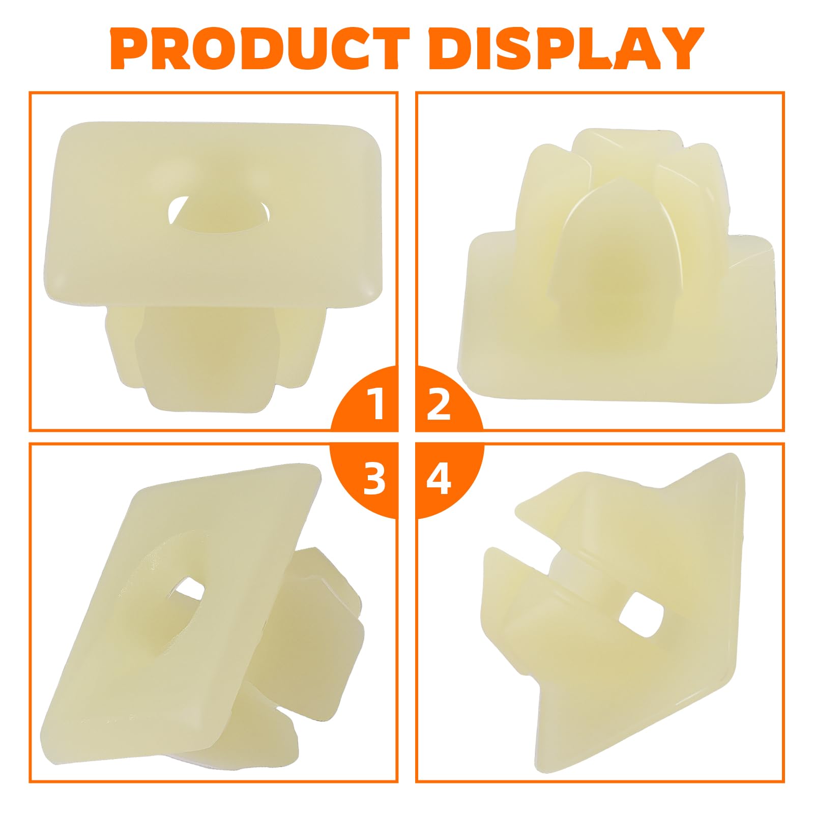 Goamotors 50 Pcs License Plate Nylon Screw Inserts, Nylon Trim Nut, Grommet Nut, Nylon License Plate Fasteners Compatible With C