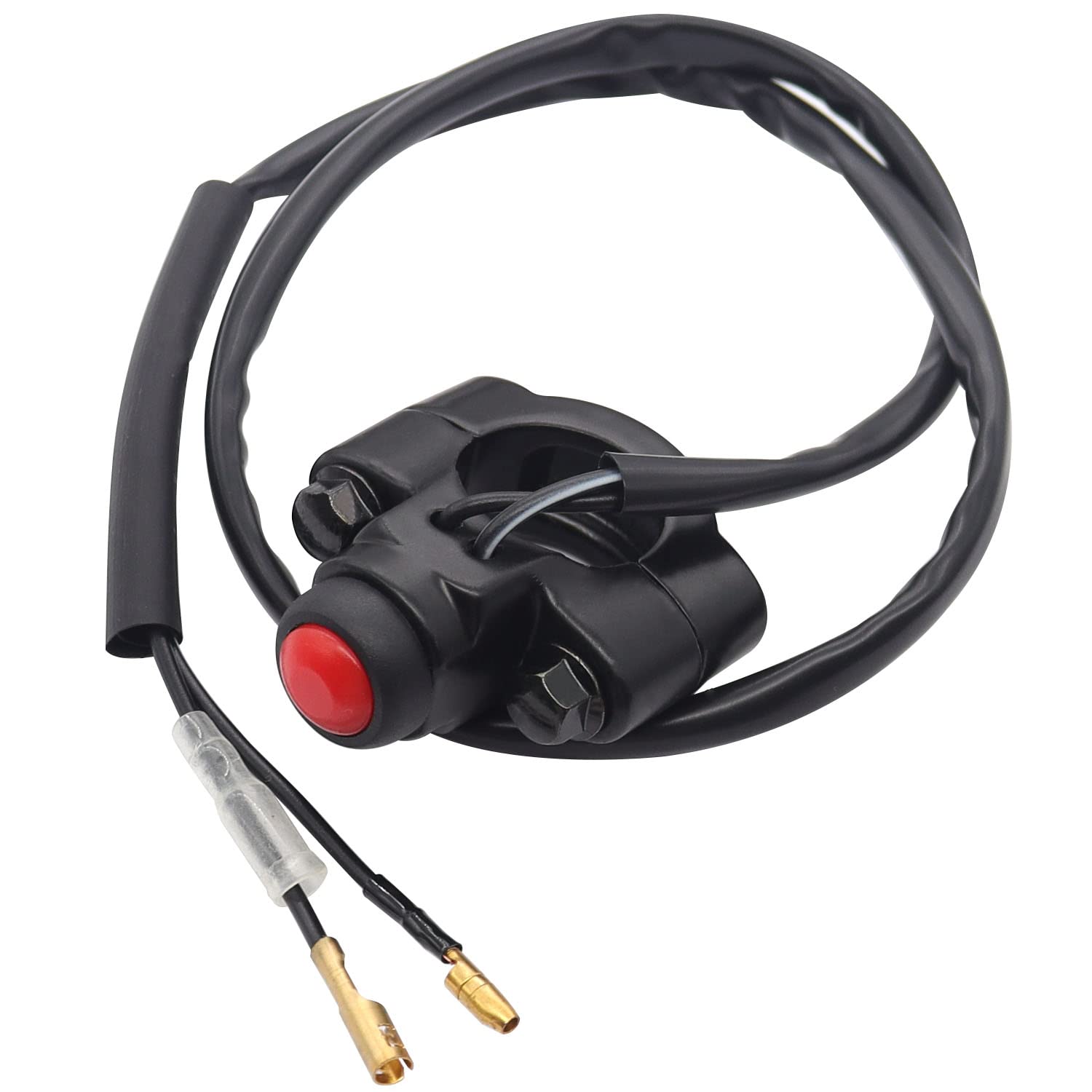 weideer 12V Motorcycle Engine Stop Start Kill Switch ON/Off CNC Universal 7/8inch 22mm Momentary Push Button Switch with Mountin