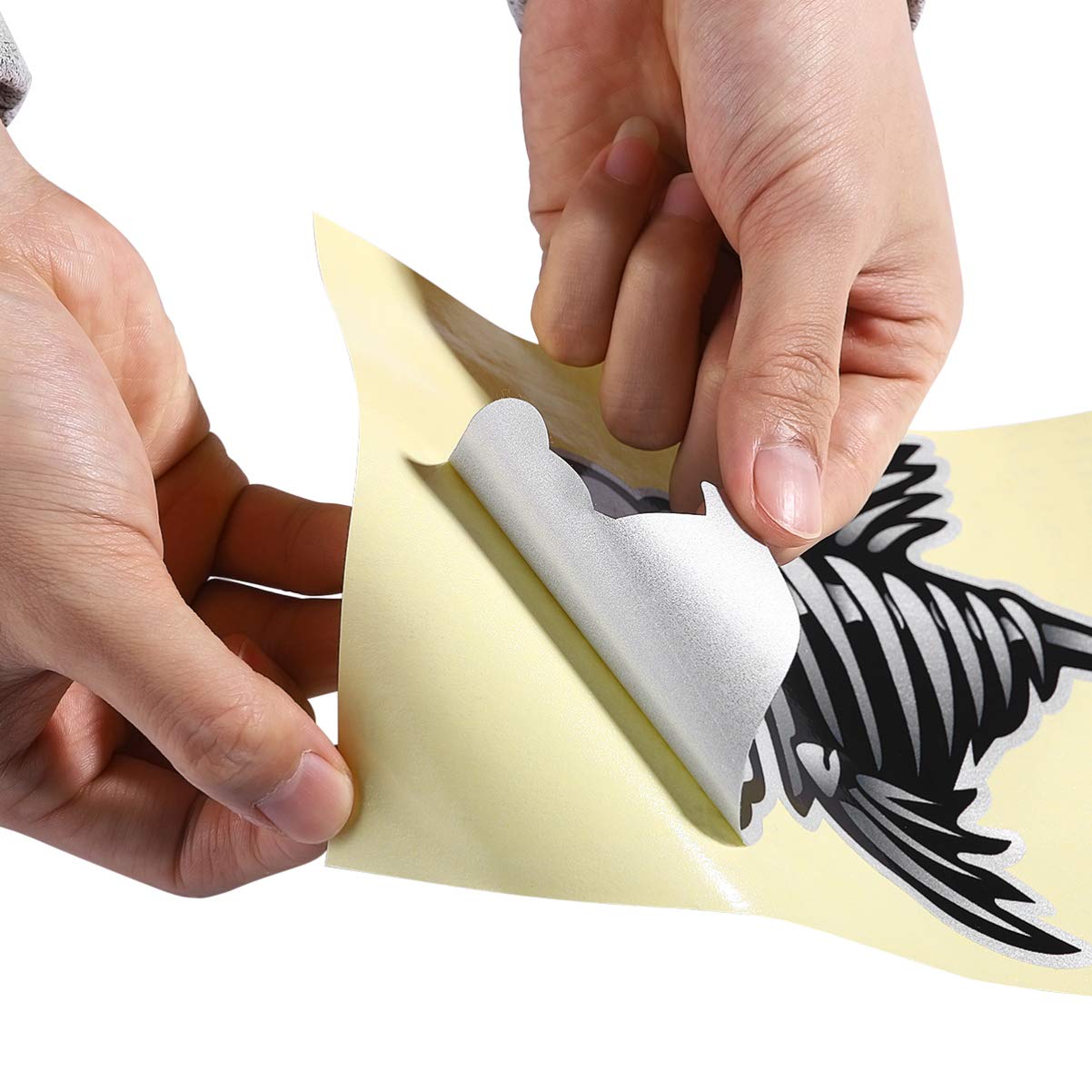 WINOMO 2Pcs 10x5 inch Fish Skeleton Decals Sticker Vinyl Auto Decal Sticker for Kayak Fishing Car