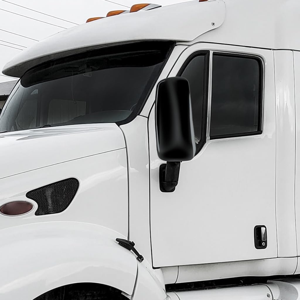 United Pacific 42777 Door Mirror Cover, LH, Black, for Peterbilt 387/587 & Kenworth T2000/T700