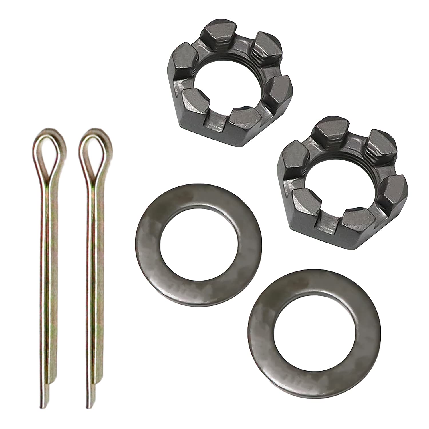 Trailer Nut Kit With 1 '' Washers & 2.25 '' Cotter Pins Shaft Spindle Nuts Seasail