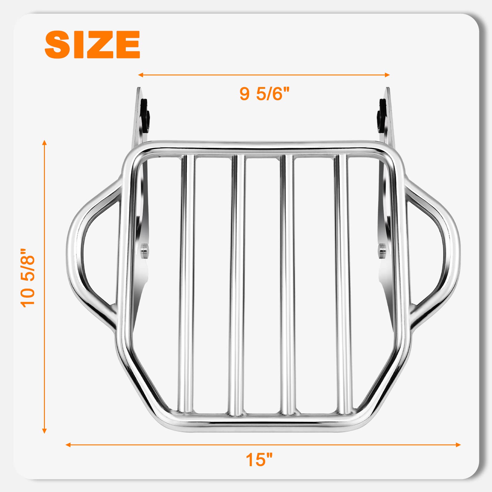 Eumti Black Detachable Two-Up Luggage Rack Motorcycle Rear Mounting Rack Compatible With Harley Davidson Street Glide Touring Road King Street Electra Glide 2009-2024