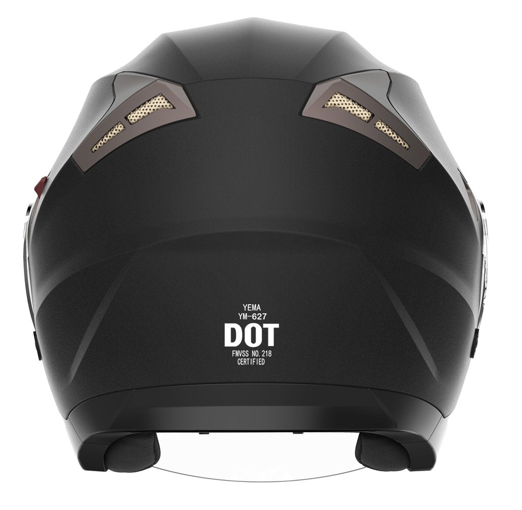 Motorcycle Open Face Helmet DOT Approved - YEMA Helmet YM-627 Motorbike Moped Jet Bobber Pilot Crash Chopper 3/4 Half Helmet wit
