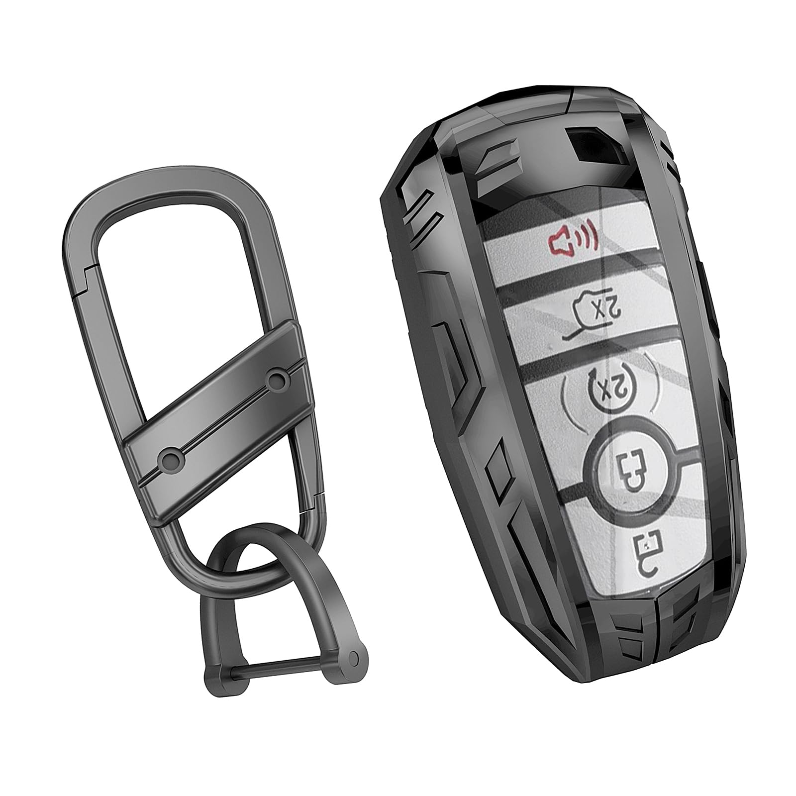 Ocezbiis For Ford Key Fob Cover,Keychain,Zinc Alloy Protection Car Key Case For Expedition Explorer Fusion Escape Edge F150 250 