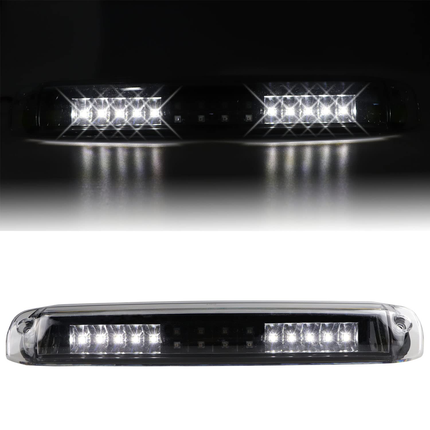 Led 3Rd Brake Light Rear Tail Brake Light High Mount Stop Light Cargo Lamp Fit 1999-2006 Chevy Silverado Gmc Sierra 5978318 (Black Housing Clear Lens)
