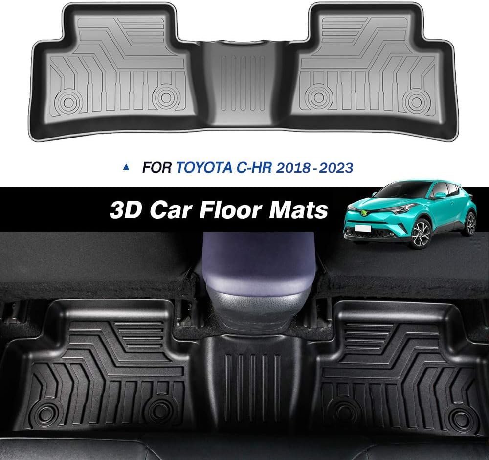KUST Floor Mats for Toyota C-HR 2018-2023, Custom Fit CHR Toyota Accessories All Weather Floor Liners TPE 2 Row, Black