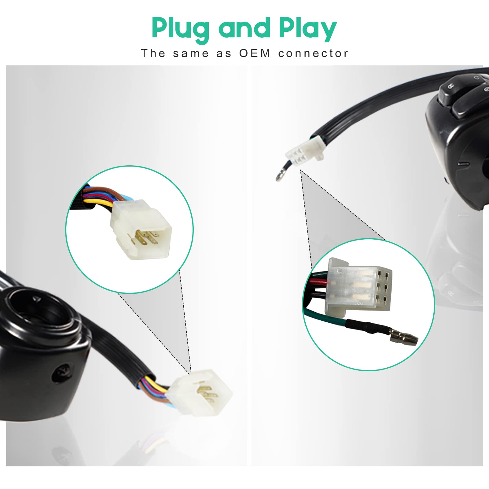 Poseng 1 Pair Motorcycle 1'' Handlebar Switches Control And Wiring Harness With 1996-2012 Harley Softail Dyna Sportster V-Rod(Bl