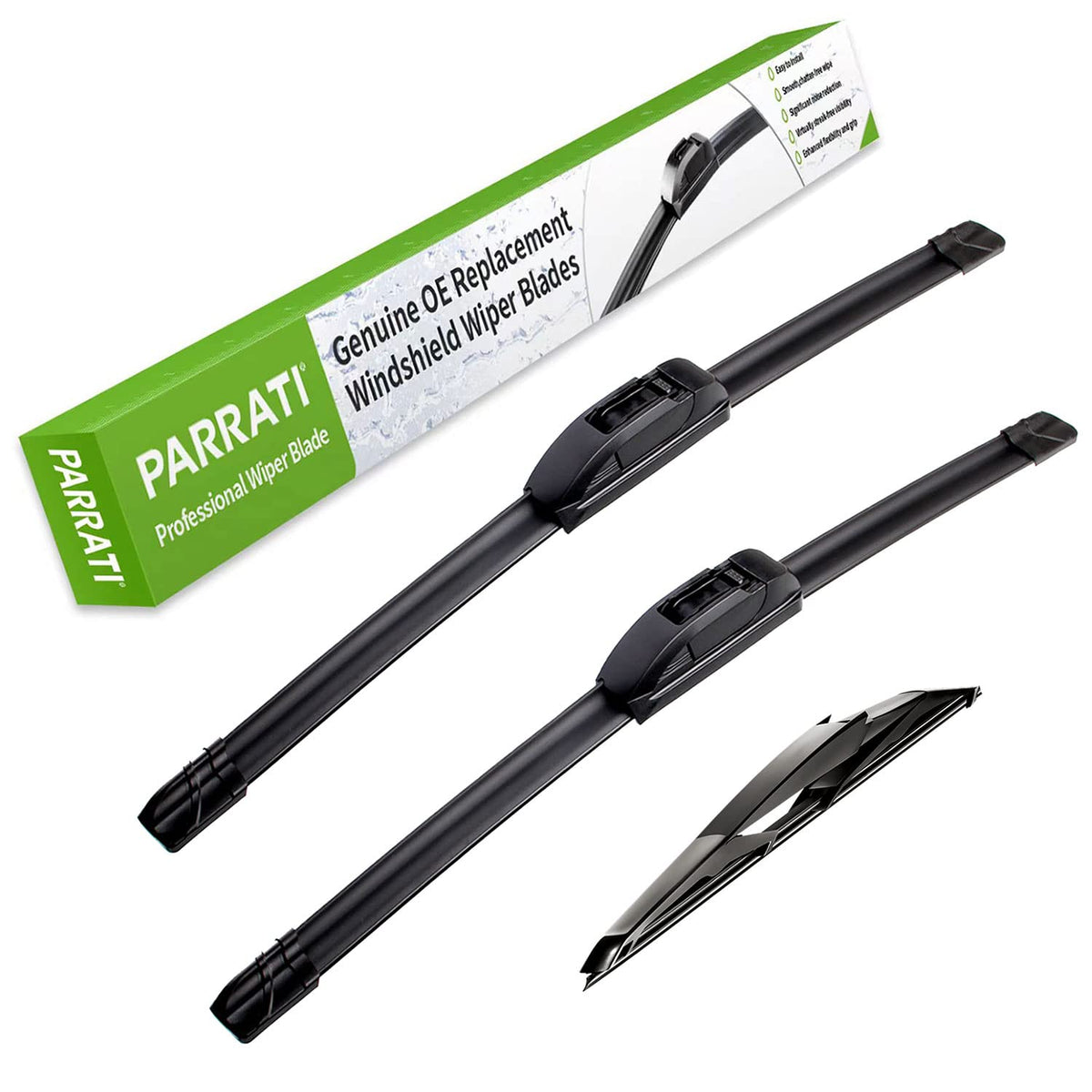 Parrati High Performance Premium All-Season Automotive Windshield Wipers With Rear Wiper Blades Replacement For 2005-2008 Dodge 