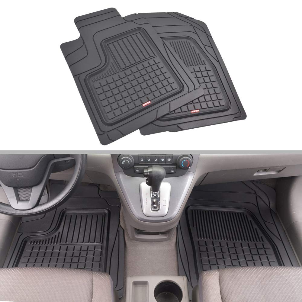 BDK Performance FlexTough 5-Piece Front & Rear Rubber Car Floor Mats & Cargo Liner For Cars SUVs Trucks Vans, All-Weather Heavy