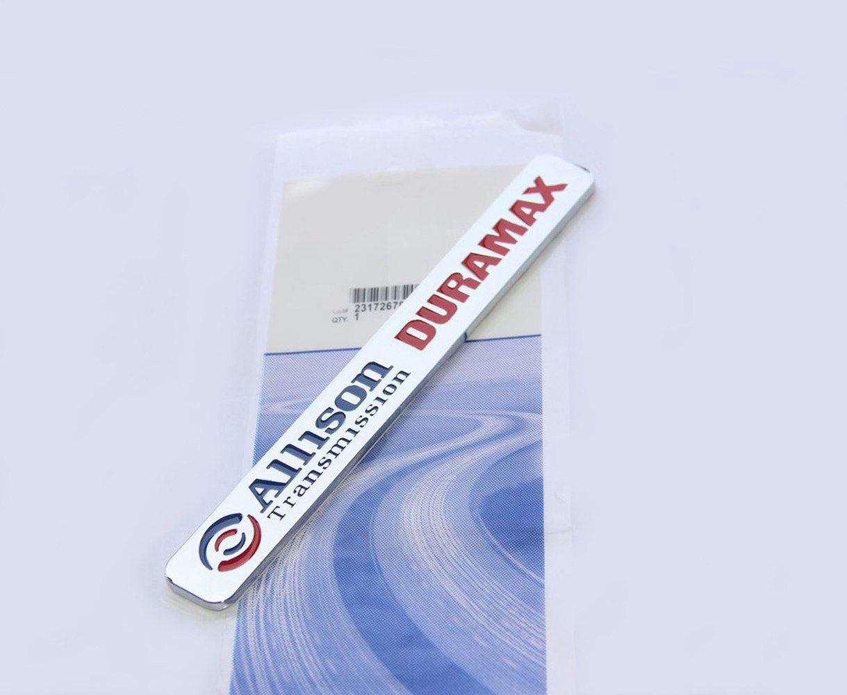 Yoaoo 2Pack Oem Red Allison Transmission Duramax Emblems Chrome 2500Hd Compatible With Silverado Chrome