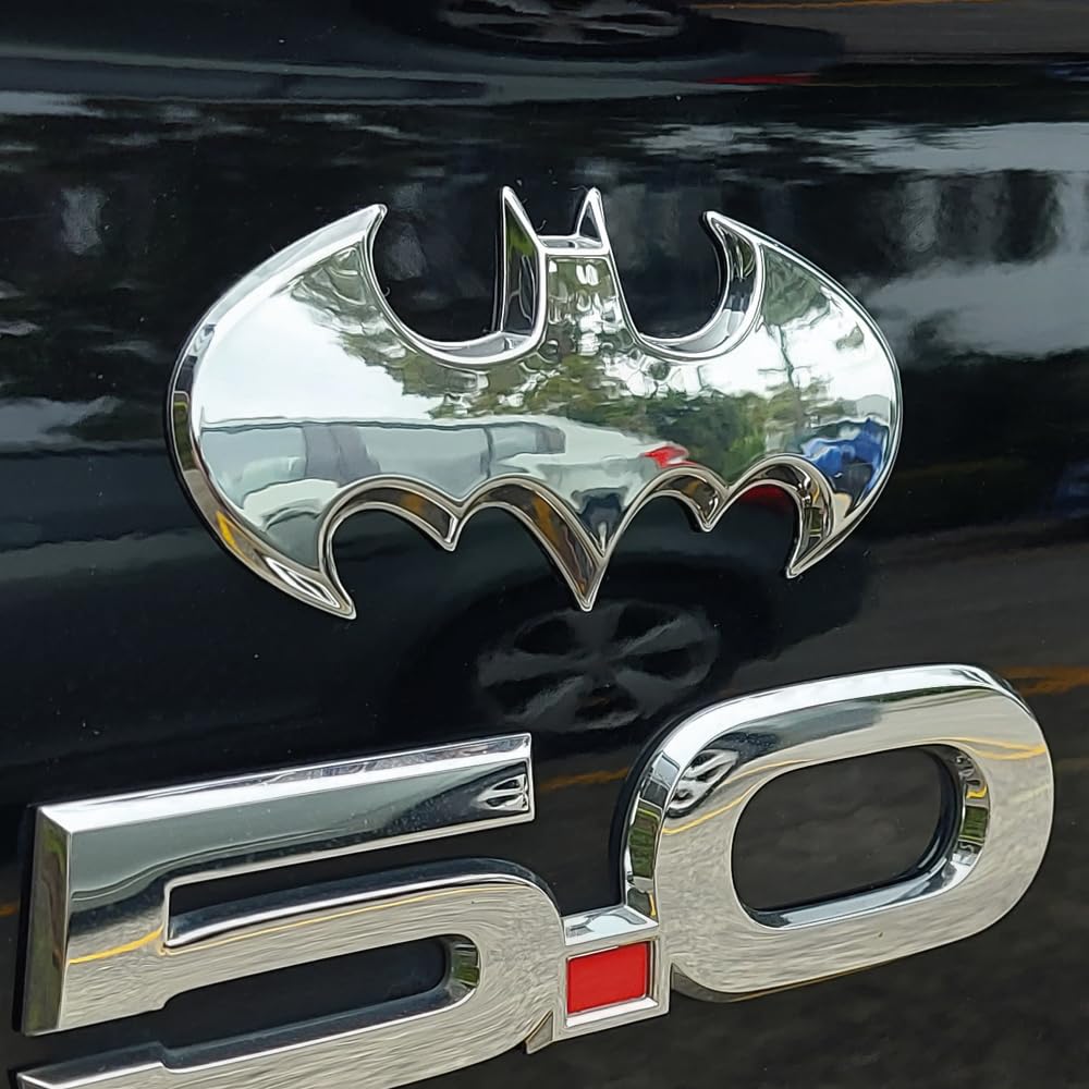 Fan Emblems Batman Car Emblem - 1989 Batwing Batarang Symbol 3D Auto Badge - Color: Chrome - Size: 3.8 X 1.8 X 0.2 Inches - Offi