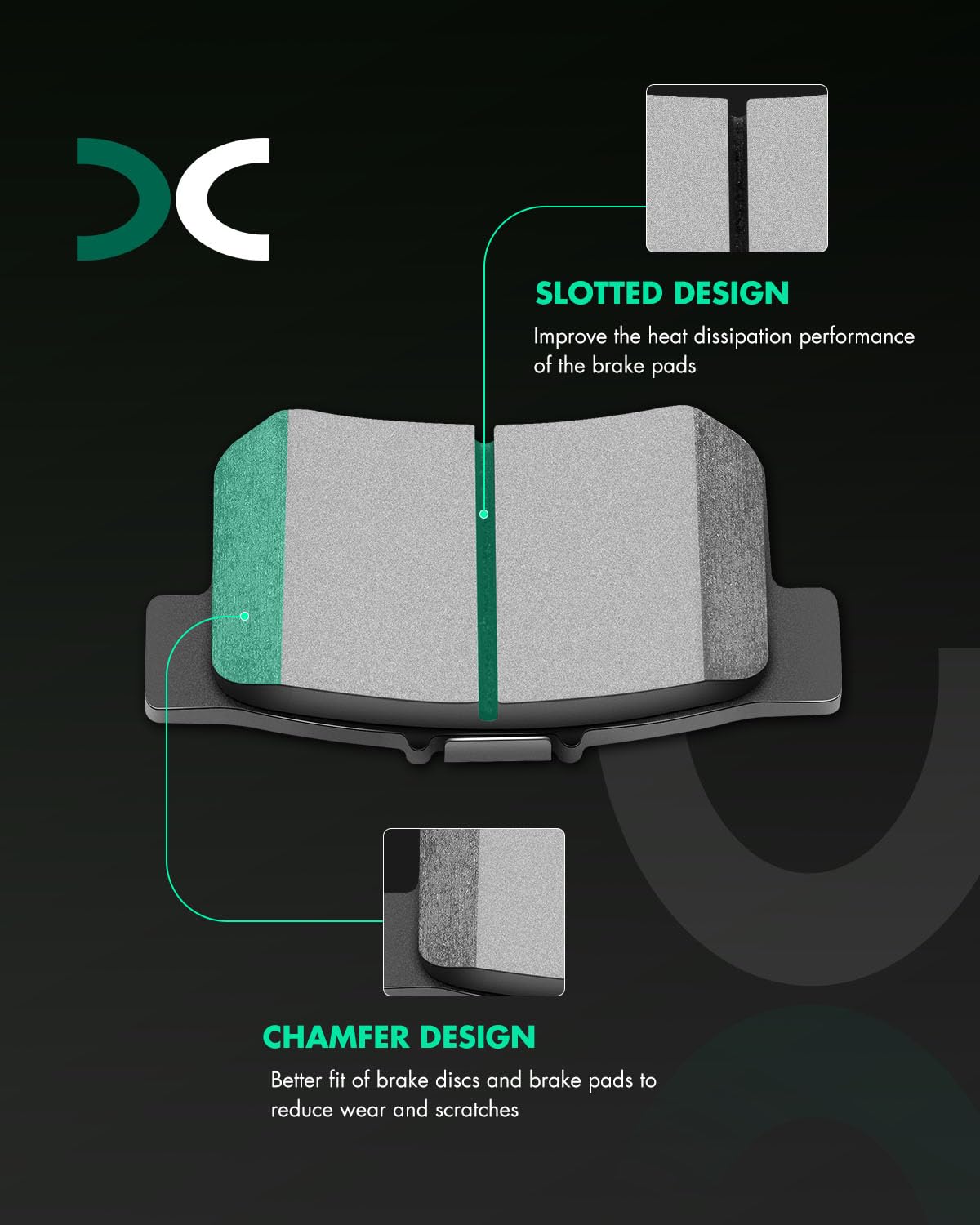 Ceramic Brake Pads Kits,SCITOO 8pcs Brakes Pads Set fit for 2007-2010 for Acura CSX,2002-2006 for Acura RSX,2006-2011 for Honda