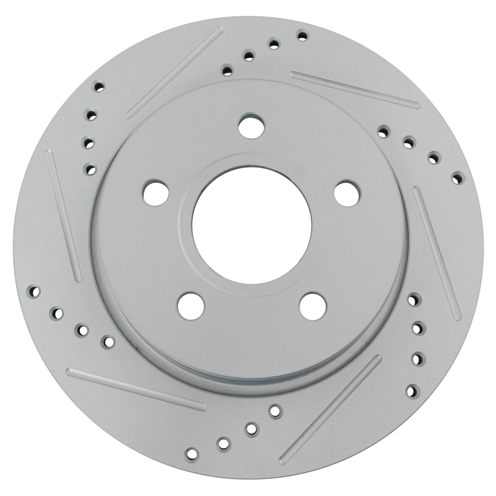 Trq Brake Rotors Set Performance Premium G-Coated Slotted X Drilled Rear Driver & Passenger Side Compatible With 2012-2018 Ford