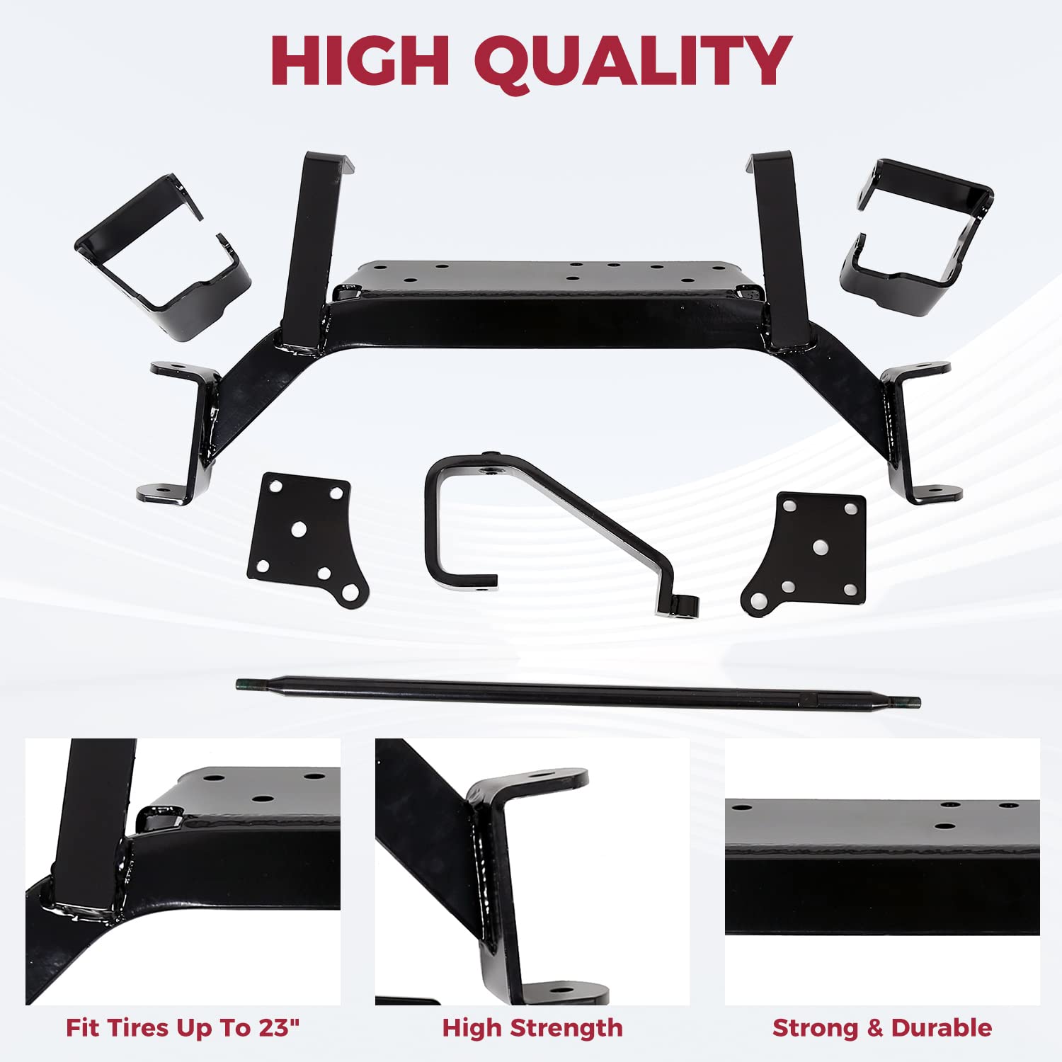 Ecotric 6' Drop Axle Lift Kits Compatible With 2001.5-2020 Ezgo Golf Cart Electric Txt Model, Drop Axle Raise Suspension Kit Up To 23' Tires Front Black