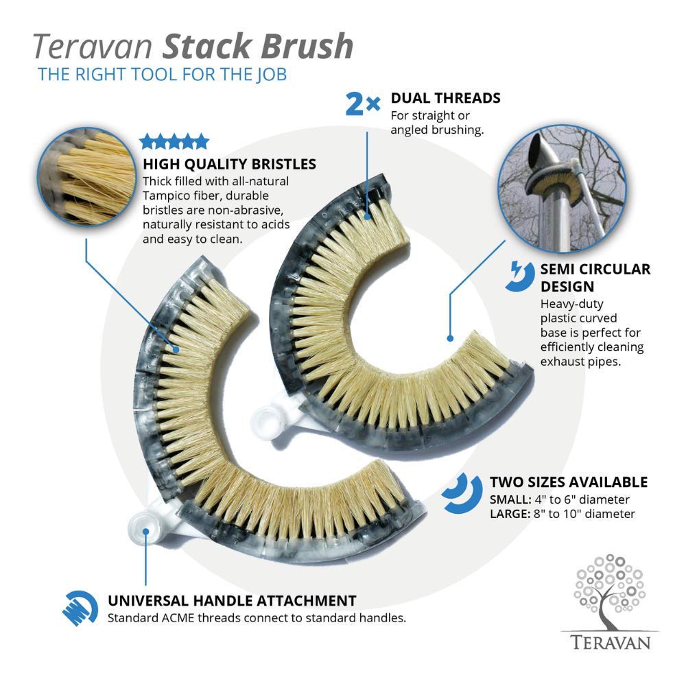 Teravan Exhaust Stack Pipe Tampico Fiber Cleaning Brush (4''-6'' Diameter)