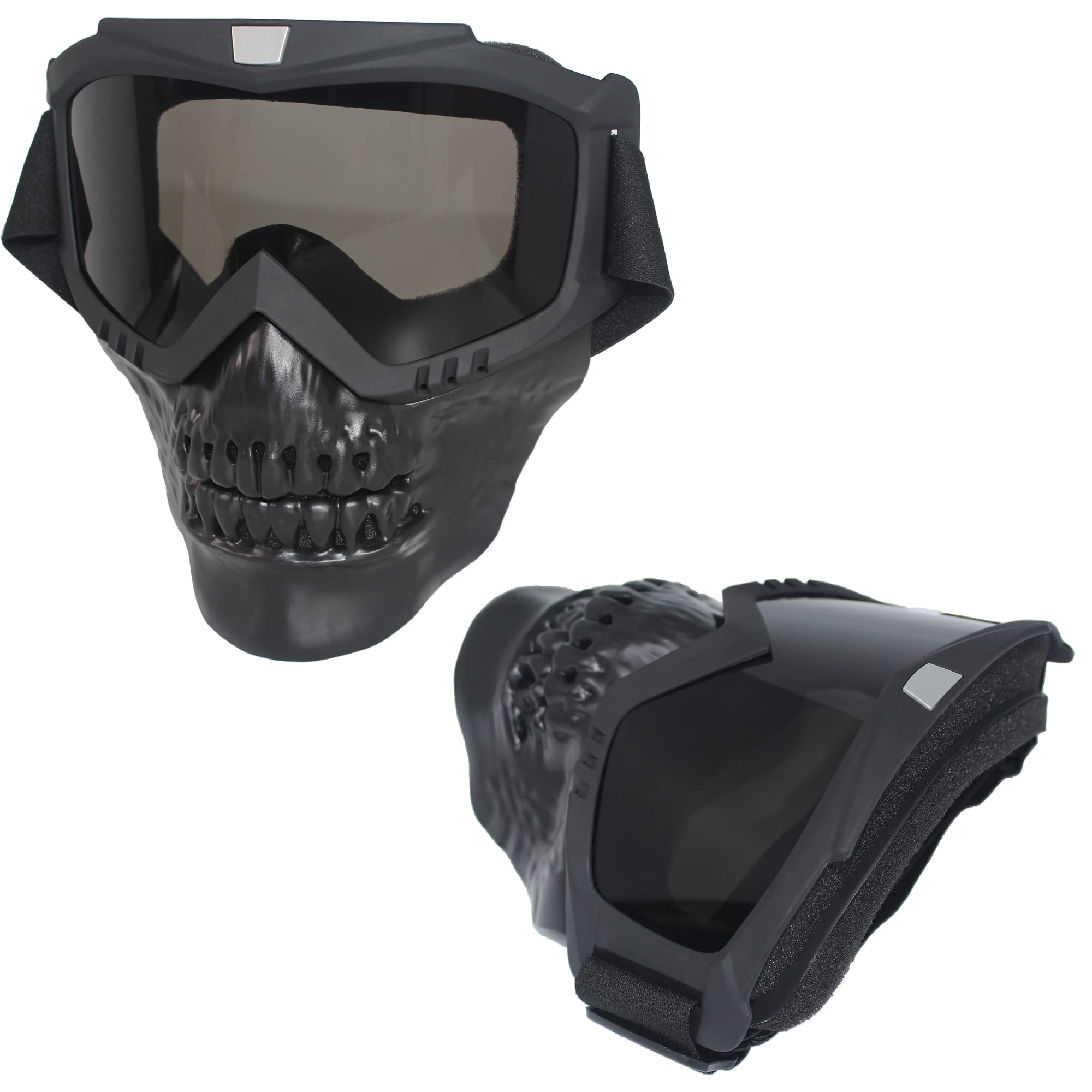 Skull Motorcycle Goggles with Removable Face Mask