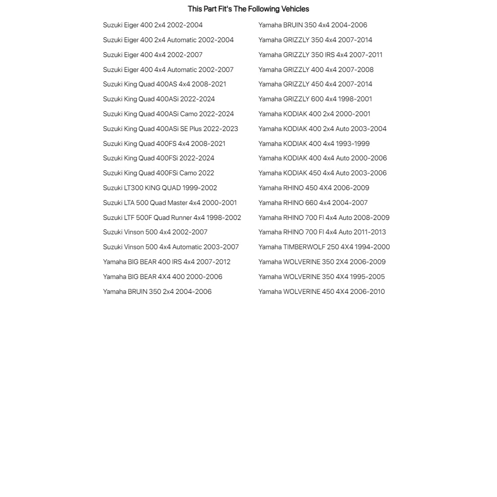 Tusk Wheel Bearing and Seal Kit Front for Yamaha Grizzly 600 4x4 1998-2001