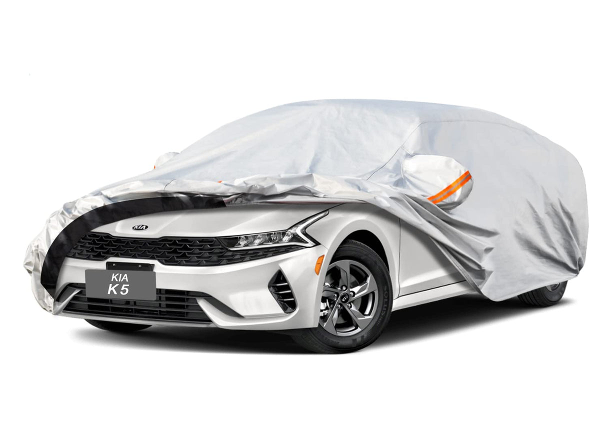Gunhyi 6 Layers Car Cover Custom Fit Kia K5 (2020-2025) Waterproof All Weather, Heavy Duty Outdoor Snow Sun Rain Uv Protection (