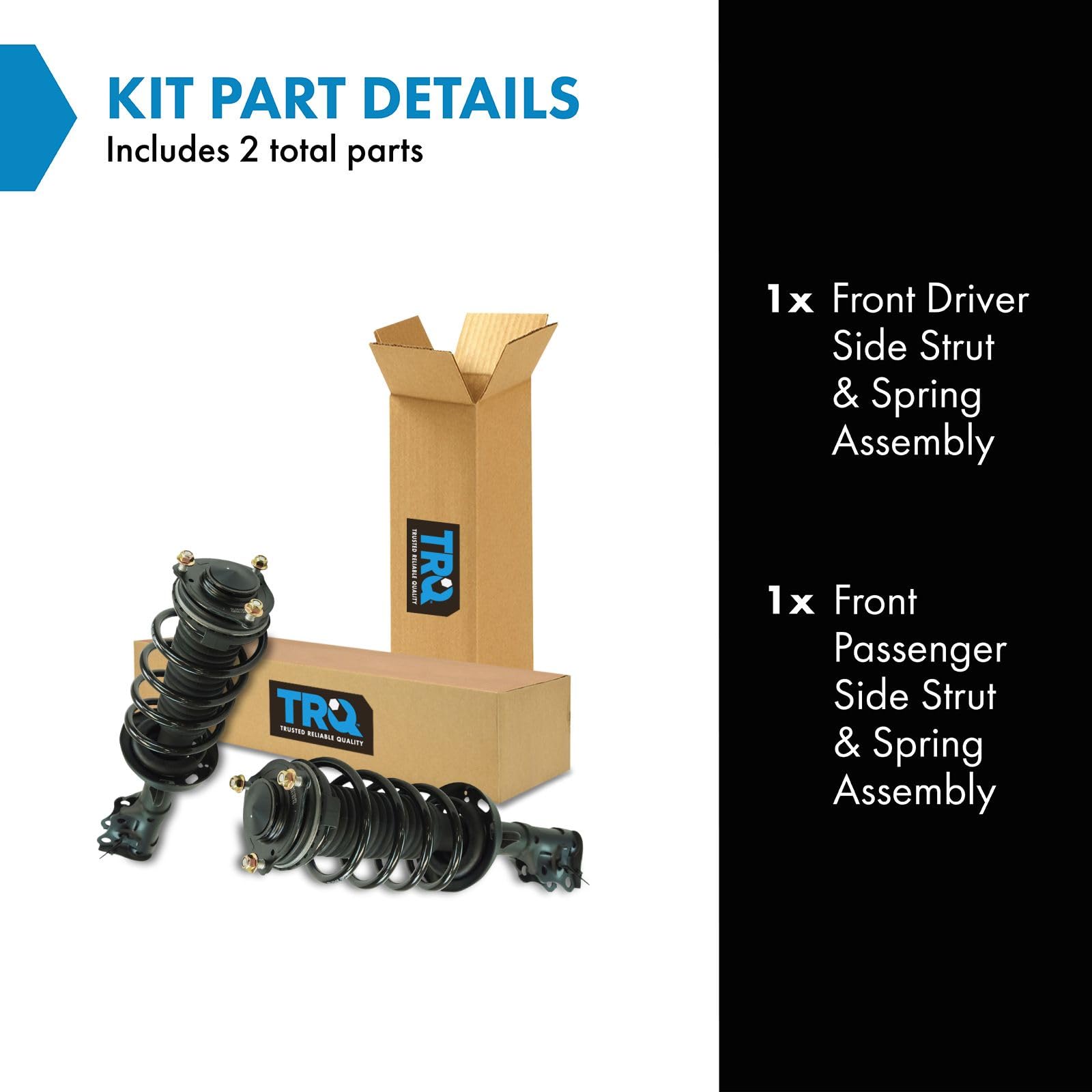 Trq Front Strut & Coil Spring Assembly Set Driver & Passenger Sides Compatible With 12-15 Honda Civic