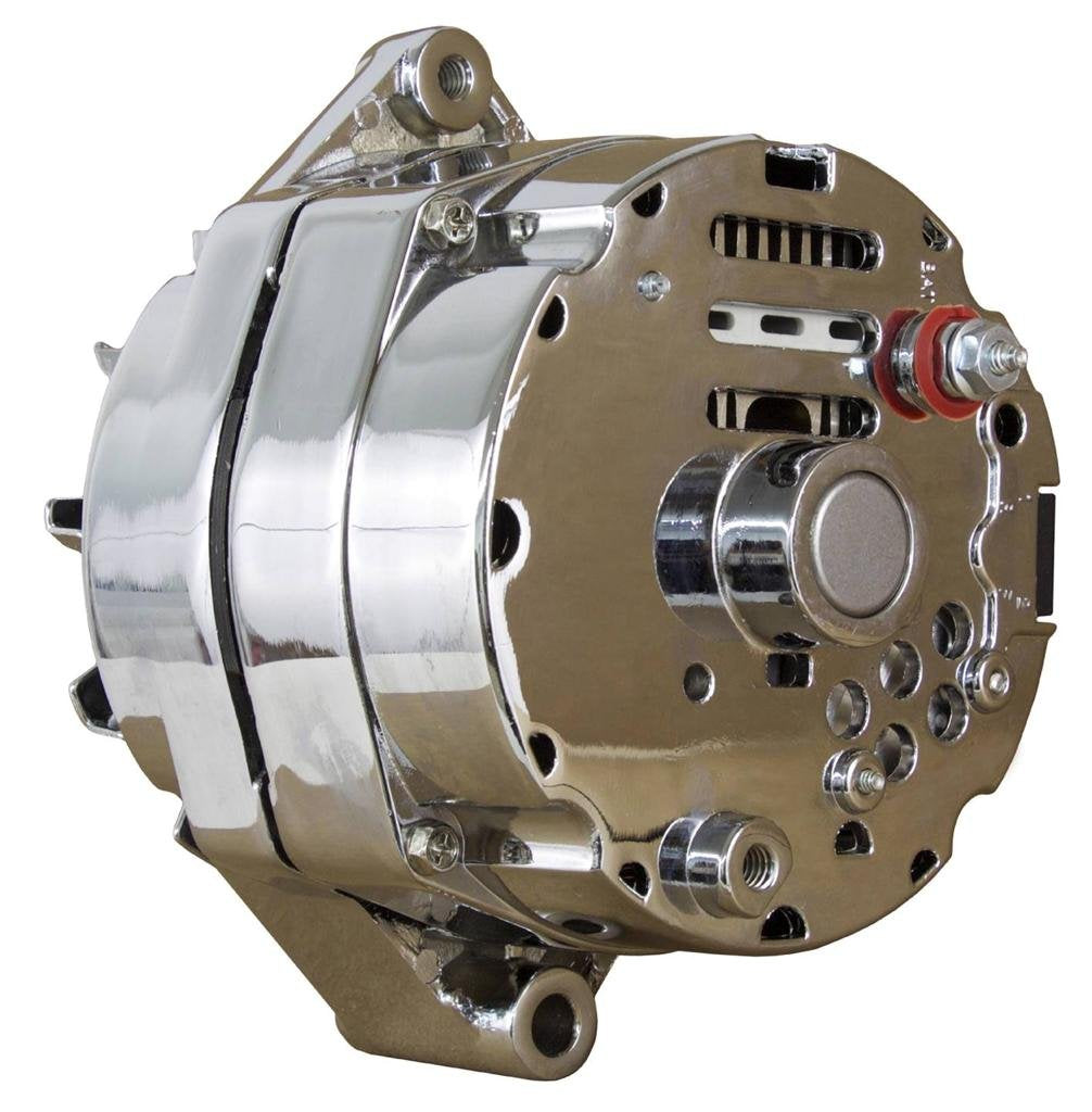 Rareelectrical 110A Chrome Street Rod Gm High Output Alternator Compatible With 1-One Wire Self Exciting Energizing