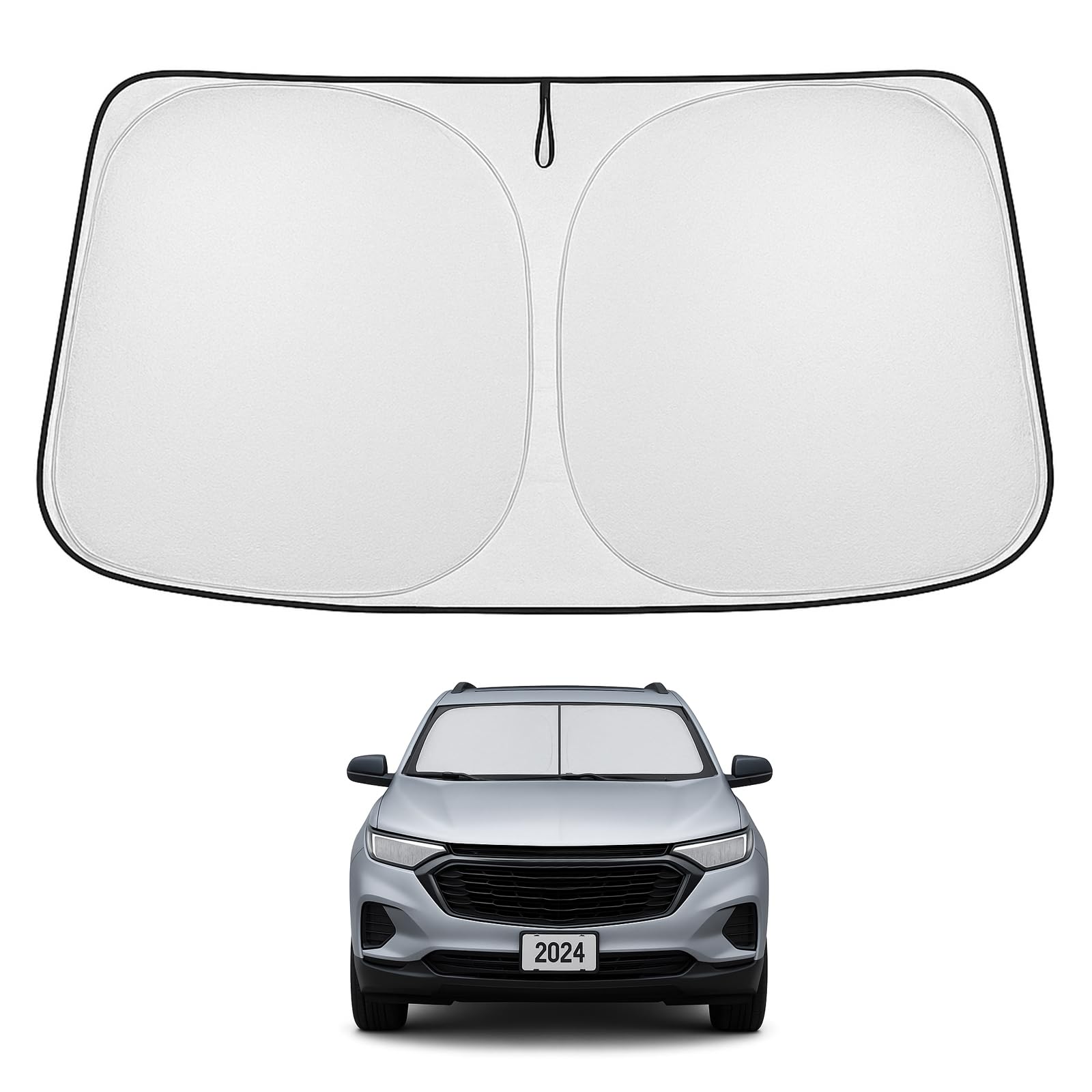 Proadsy 2025 Upgrade Windshield Sun Shade Custom Fit Chevrolet Equinox 2018-2025 4-Layer Foldable Front Sunshade Protector Sun V