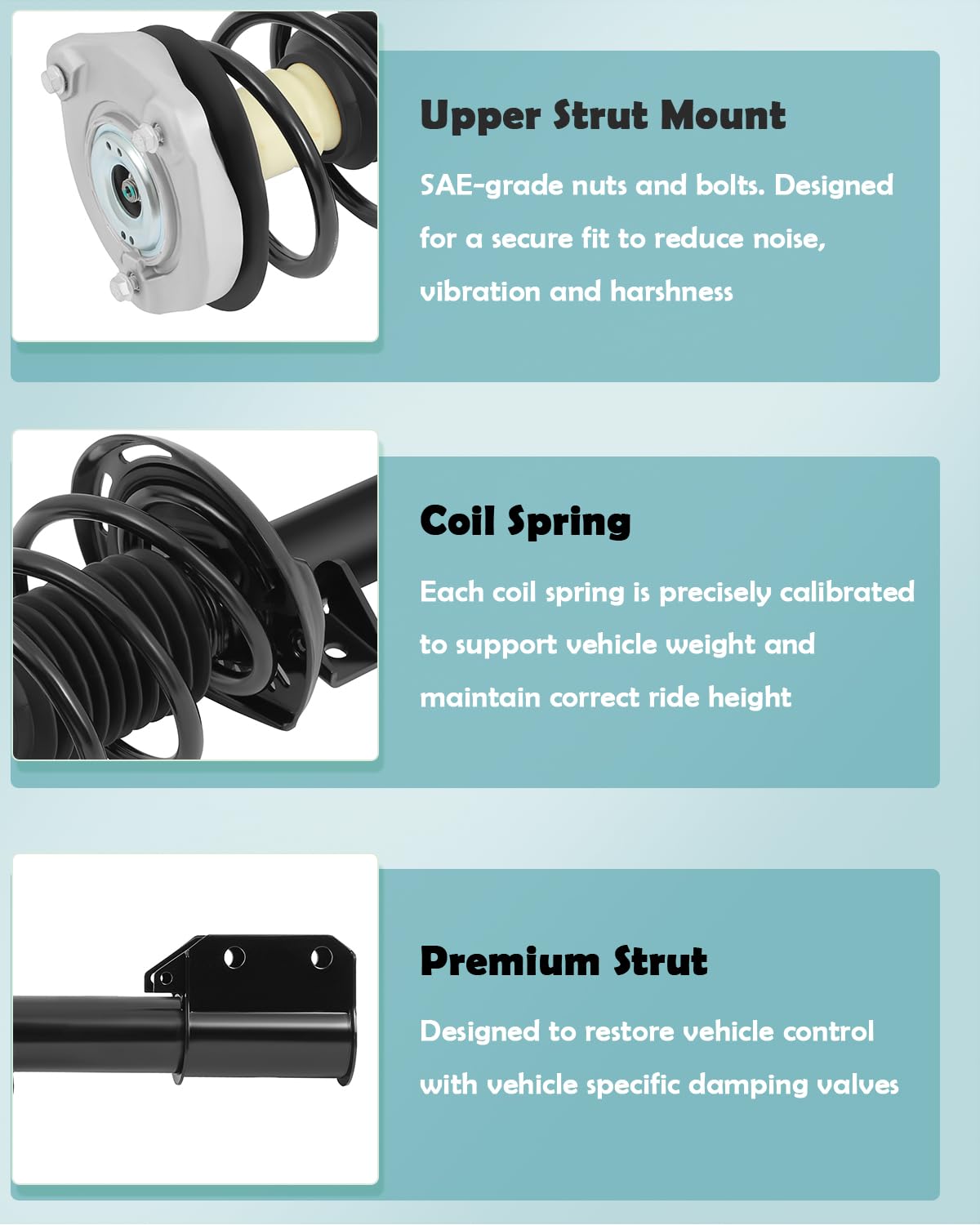 Scitoo Front Complete Struts Spring Assembly Shocks Struts Fits For Mercedes-Benz Glk250 2013-2015,For Mercedes-Benz Glk350 2010