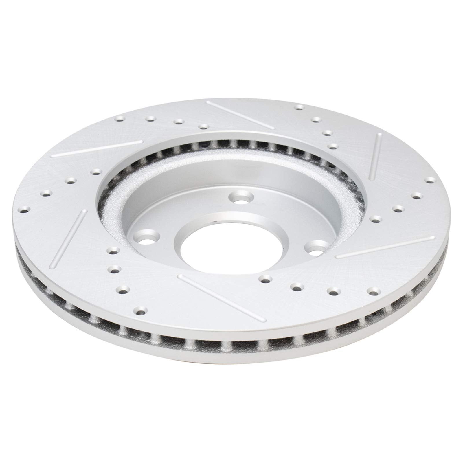 Trq Front Performance Brake Rotors Set Premium G-Coated Cross Drilled & Slotted Compatible With 2009-2014 Nissan Cube 2007-2012