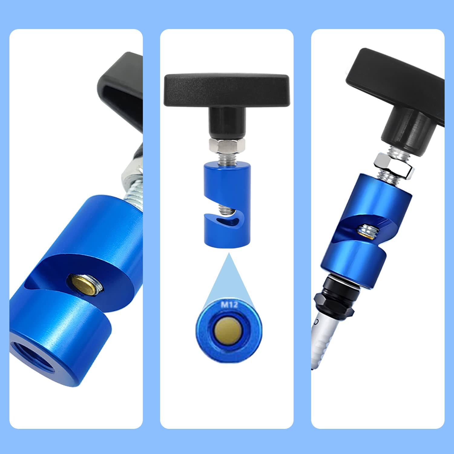 Zktool1063 Lift Support Clamp With Brass Core Protection, 2-In-1 Hood Strut Clamp And Spark Plug Caliper, 12Mm Spark Plug Gap To