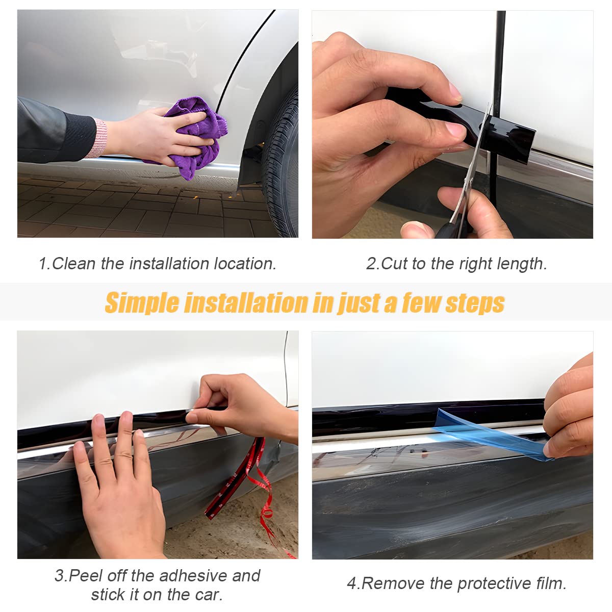 Car Interior Trim Strips, 16.5Ft/5M Chrome Strips For Cars, Side Body Chrome Trim Strip, Automotive Chrome Trim Molding For Car, Truck, Rv, Door Window Scratch-Proof (18Mm, Black)