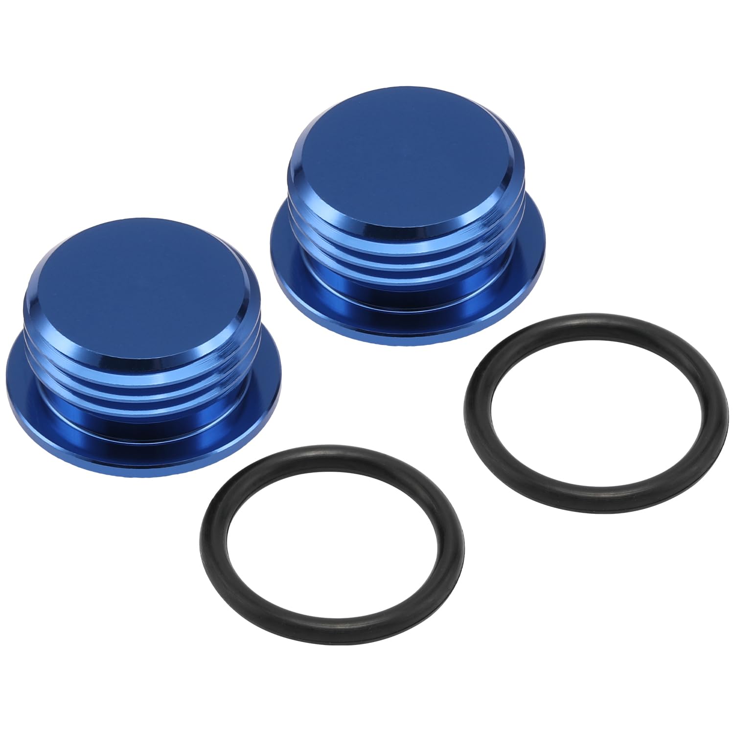 Podavelle 12An -12 Orb O-Ring Seal Boss Socket Port Plug Block Off Fitting Adapter Aluminum Blue, Pack Of 2