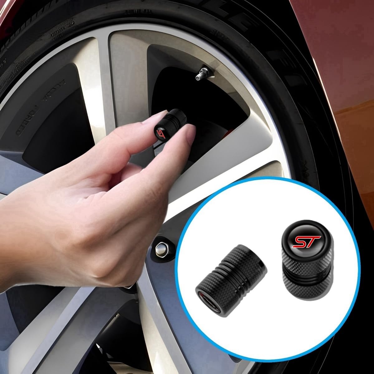 Car Wheel Tire Valve Stem Caps Compatible with ST line Fashion Tire Air Caps Cover
