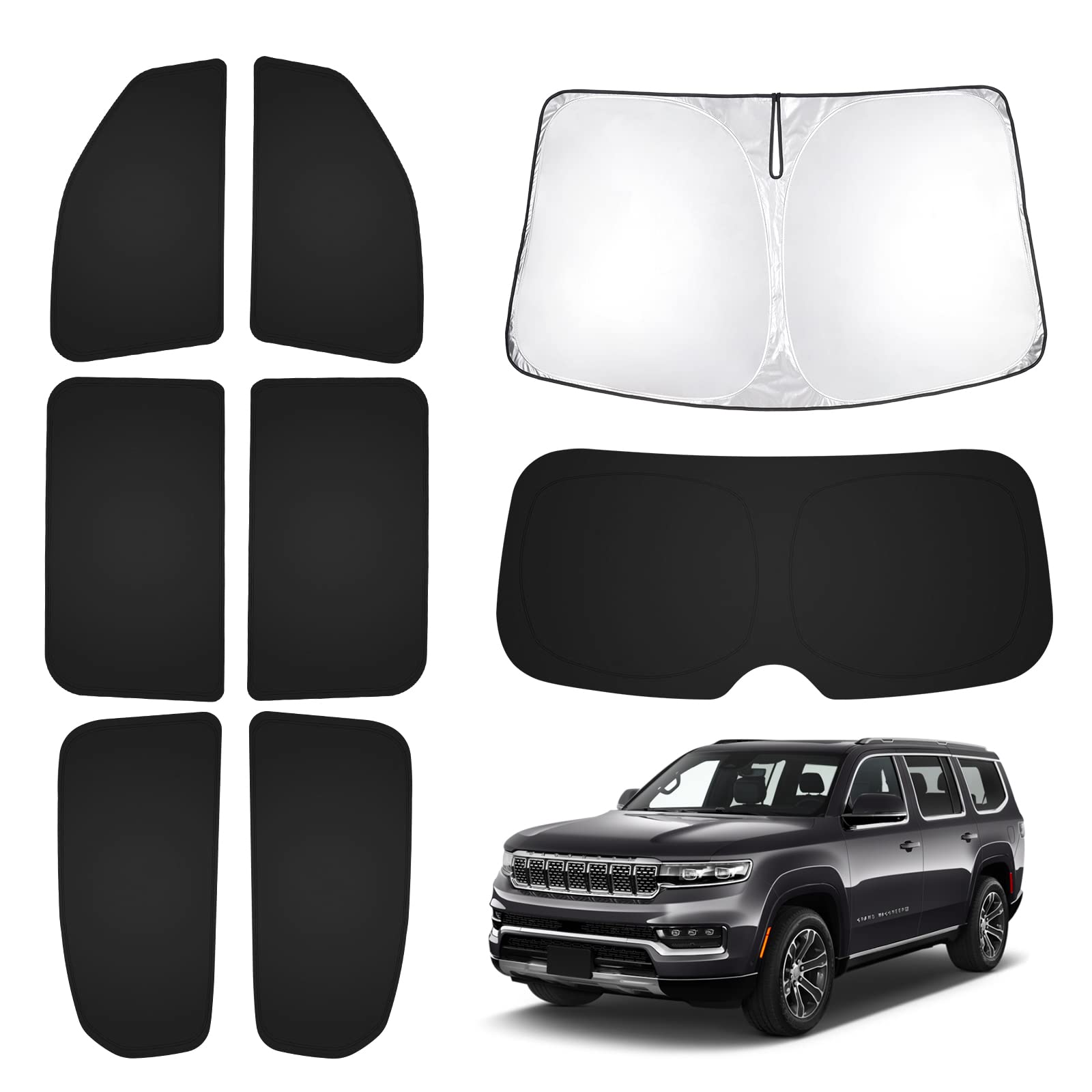 T Tgbros Window Sunshade Custom Fit For Jeep Grand Wagoneer 2022-2024 2025 Windshield Side Rear Window Full Set Car Sun Shades F