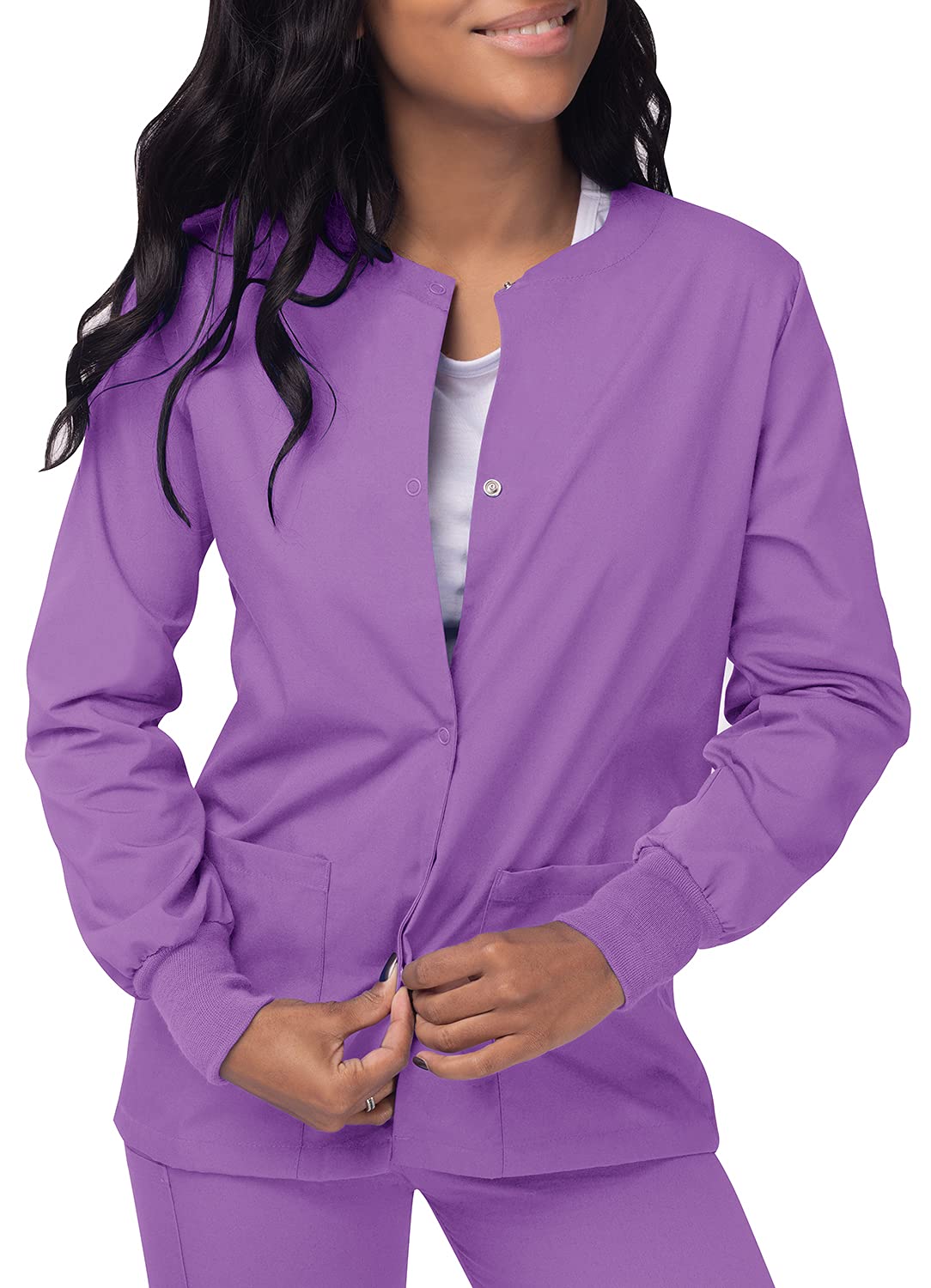 Sivvan Scrubs For Women - Front Snap Warm - Up Jacket - S8306 - Lavender - M