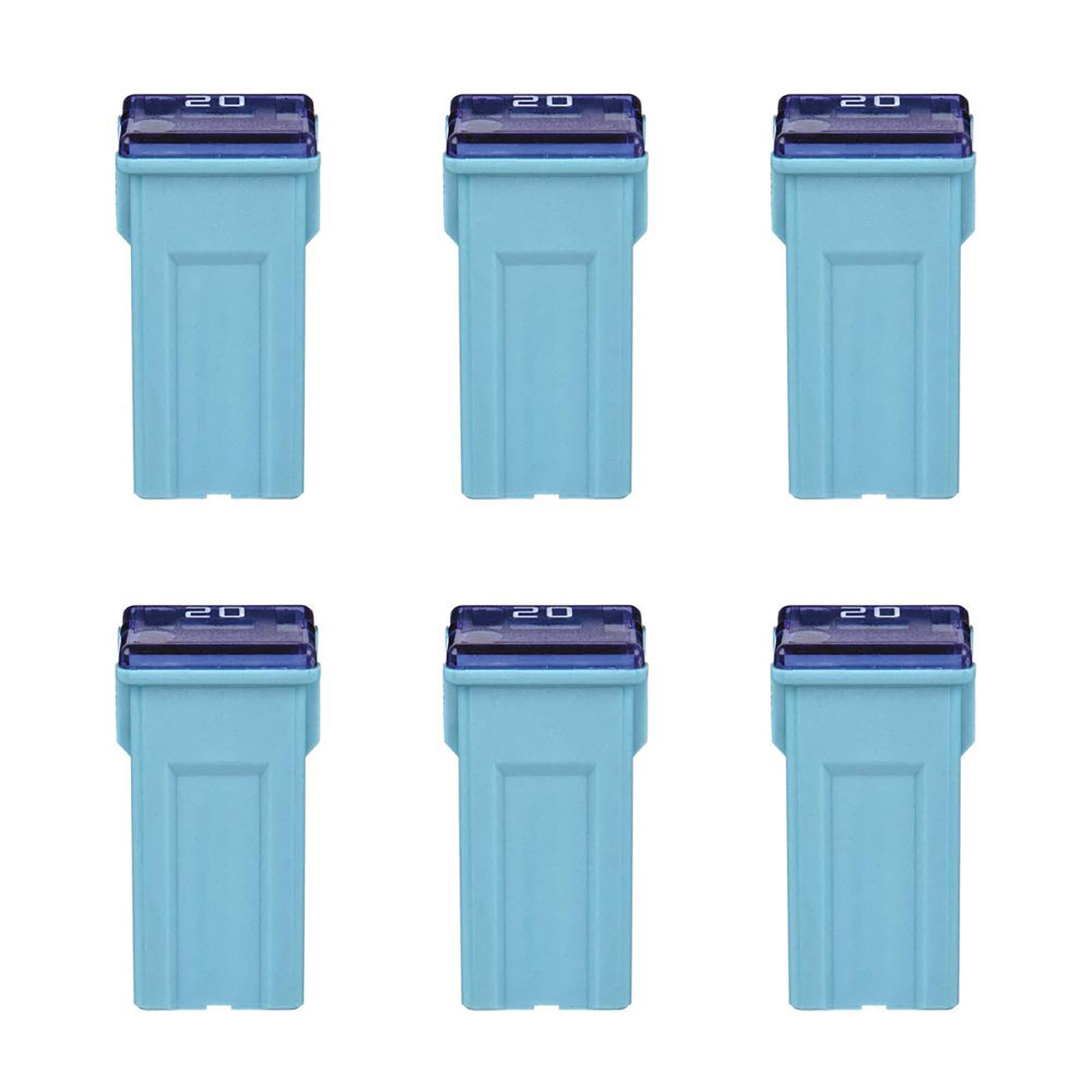 6 Pieces Tall Standard Fuses 20 Amp Jcase Box Shaped Fuse Compatible For Ford Chevy Gm Nissan Toyota Pickup Trucks Cars Suv