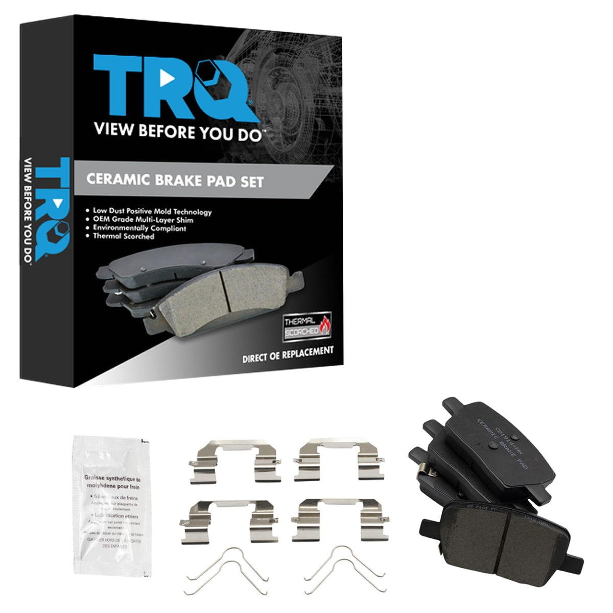 TRQ Rear Brake Pads Ceramic Compatible with 2018-2021 Buick Enclave 2016-2019 Cadillac CT6 2017-2021 XT5 2020-2021 XT6 2019-2021