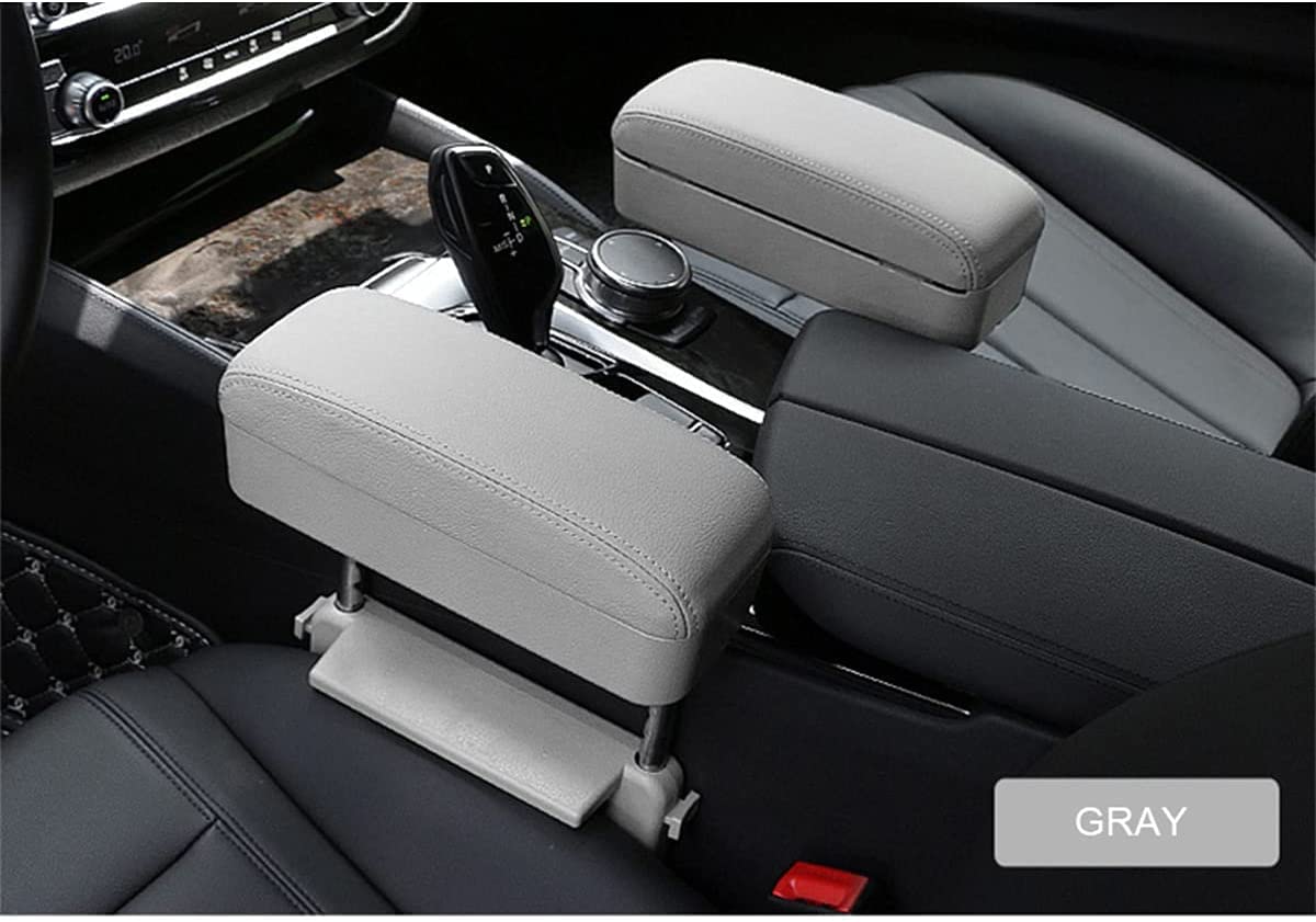 JEYODA Car Armrest Box - Adjustable Grey Plastic Organizer, Model 1864