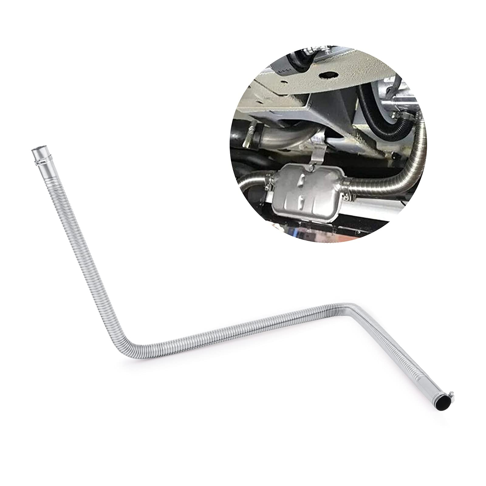 1 Inch Stainless Steel Exhaust Pipe Parking Air Heater Fuel Tank Diesel Gas Vent Hose Length 100Cm
