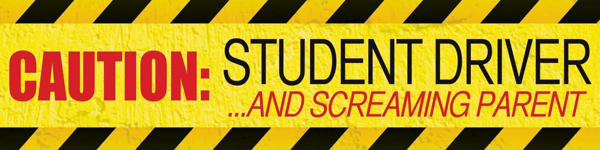 MagnaCard Magnetic Bumper Sticker 'Caution Student Driver and Screaming Parent', 12 x 3 x 0.1 inches (20038)