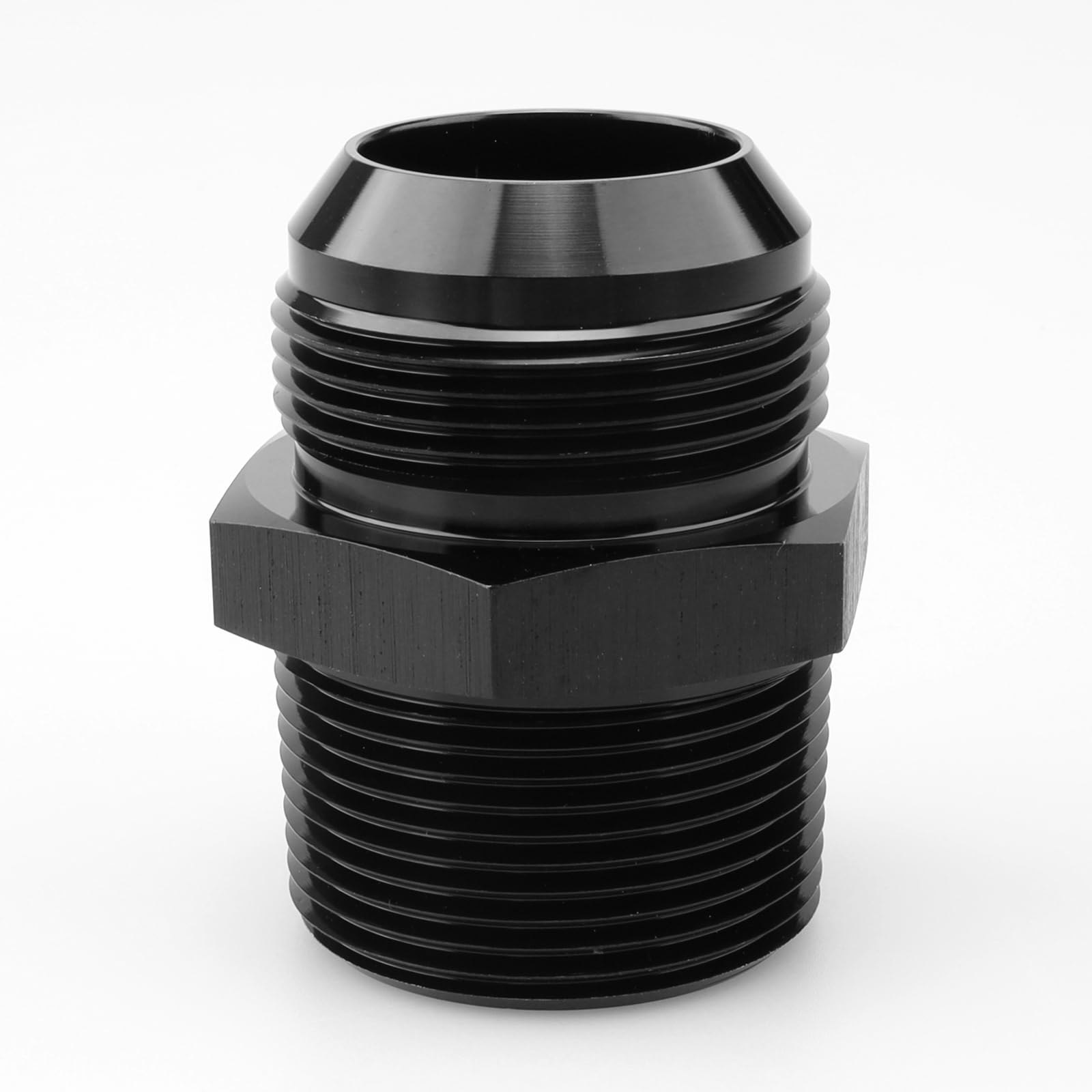 Ac Performance Male 1'' Npt To -16 An Flare Adapter Straight Aluminum Black