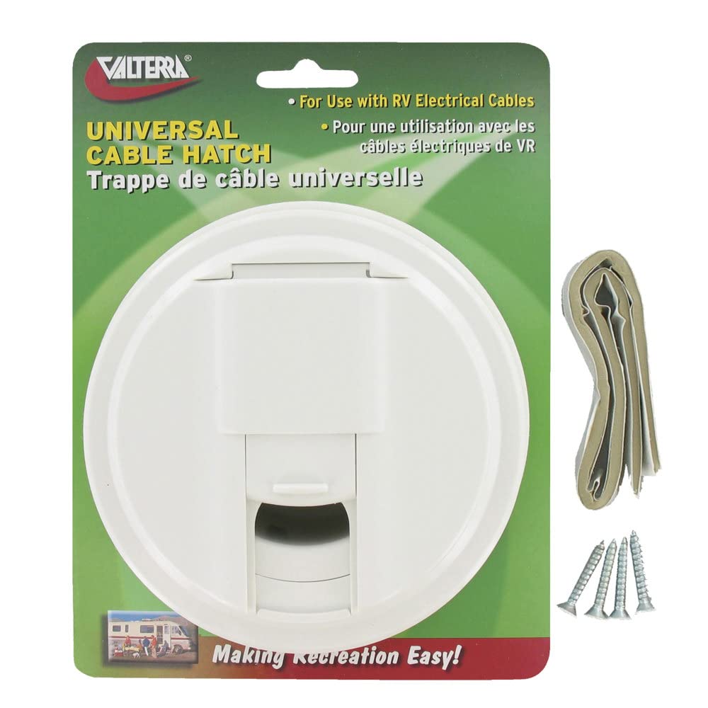 Valterra A10-2130VP Universal Round Cable Hatch - White