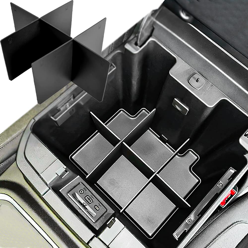 Tacobro Center Console Organizer Dividers For 2019-2022 Gmc Sierra/Chevy Silverado 1500 Accessories /2020-2023 Chevy Silverado/Gmc Sierra 2500Hd/3500Hd, Fit Full Console W/Bucket Seats Only