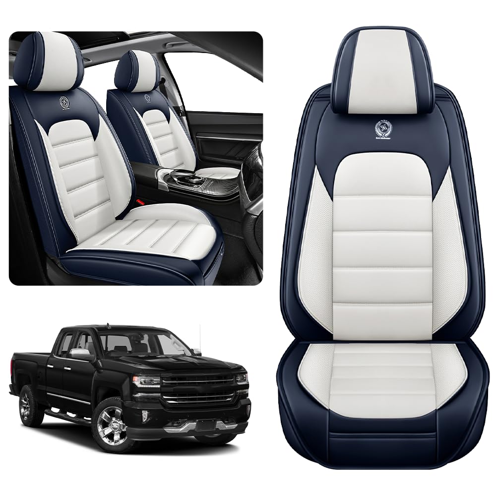 KNCY Custom Fit GMC Sierra Chevy Silverado Leather Truck Seat Cover Protector 20 WBCARB0DNQQ2P42