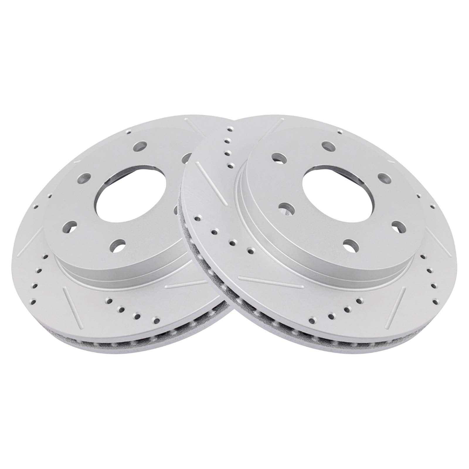 Trq Front Performance Brake Rotor Drilled Slotted Pair For Cadillac Chevy Gmc Truck