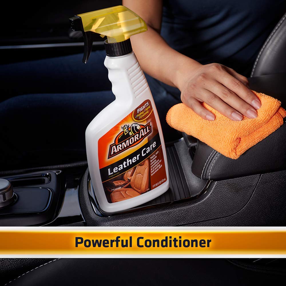 Car Leather Care Spray by Armor All, Leather Cleaner and Protectant for Cars, Trucks and Motorcycles, Includes 2 Bottles, 16 Fl