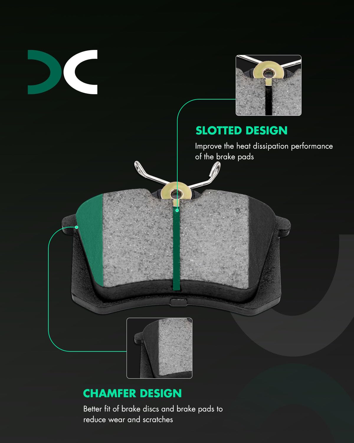 Scitoo D1017 Rear Ceramic Brake Pads Sets Fit For Audi A4/A4 Quattro/A6/A6 Quattro/S4/S6/Tt/Tt Quattro,For Vw For Type 1/For Cab