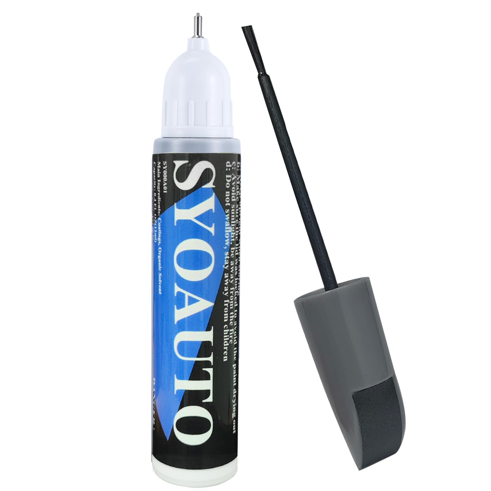 Syoauto Gray Car Touch Up Paint Auto Touch Up Paint 0.4 Oz Gray Automotive Scratch Repair Pen Brush And Tip 2 In 1